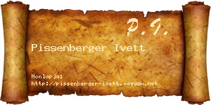 Pissenberger Ivett névjegykártya